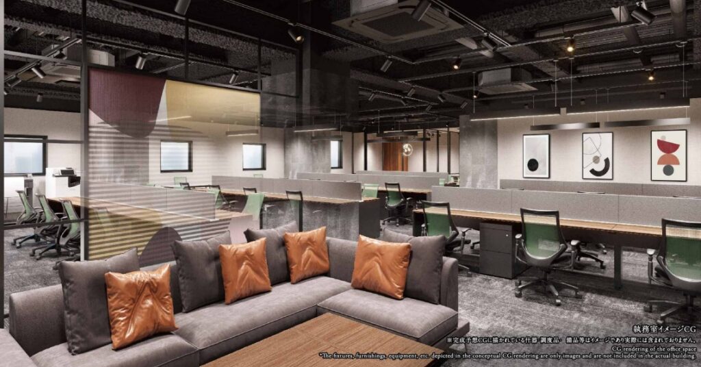 【セットアップ】新横浜エリア・人との繋がりを意識した高級感溢れるデザイン内装♪特にオフィスラウンジは従業員満足度を高める空間！